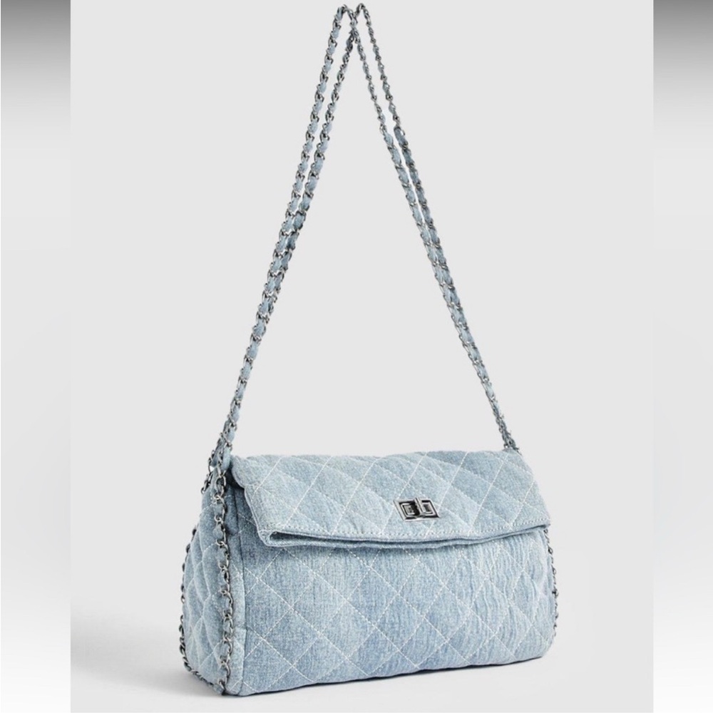 Shop Talulah Denim Quilted Crossbody Shoulder purse bag new